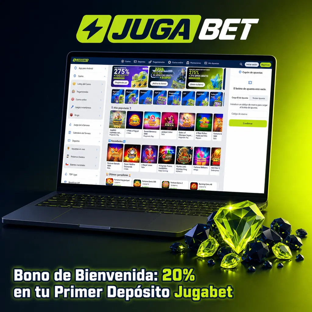 Bono de bienvenida Jugabet 20% primer depósito